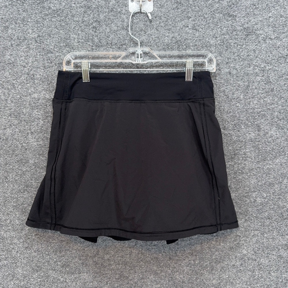 Lululemon Pace Rival Skort Women 6 Black Pleated Tennis‎ Golf Running Athletic